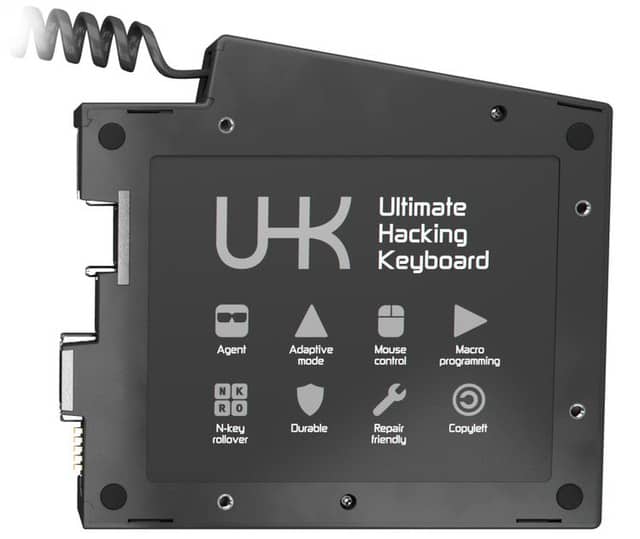 The back of the left keyboard half